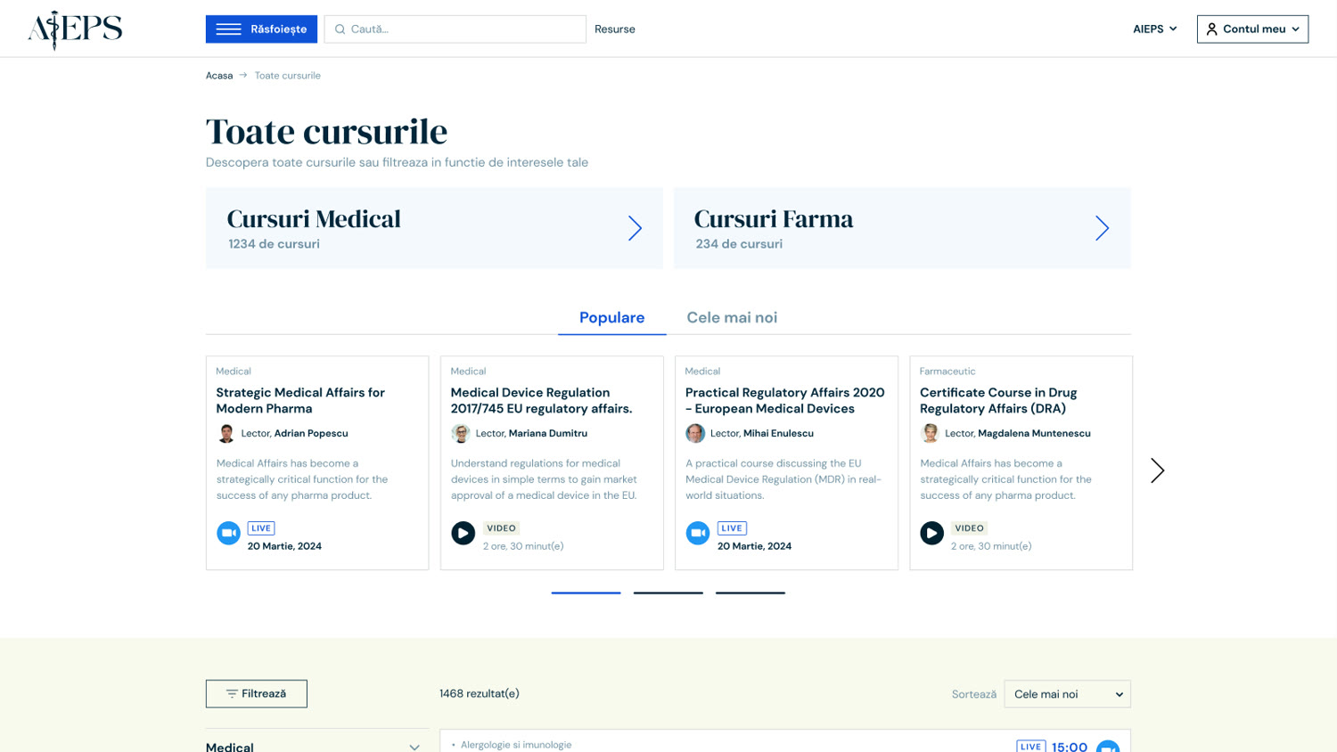 AIEPS Academia — Live-classroom e-learning marketplace