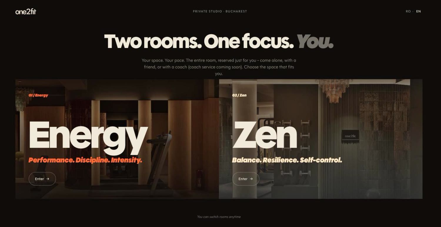 One2Fit — Private fitness rooms, booked by the hour